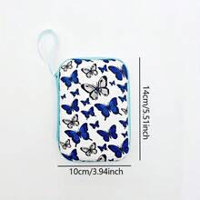 Bolsa de almacenamiento con estampado de mariposa CCD vintage, protección de carcasa rígida de EVA, forro interior suave que no raya, se adapta a cámara + batería + tarjeta de memoria, bolsa colgante portátil para transporte , mejora el ambiente de disparo - Ver 6