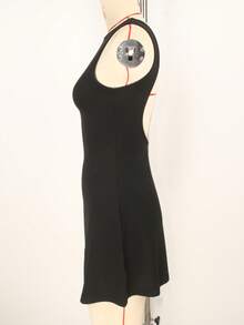 2024 European And American Style Sexy Backless Fitted Fashionable Elegant Bodycon Black Dress, Summer Party - Black - View 6
