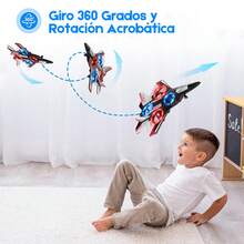 RC Toy Airplane With 360° Rotation And LED Lights, EPP Body Drone For Kids - Red - View 3