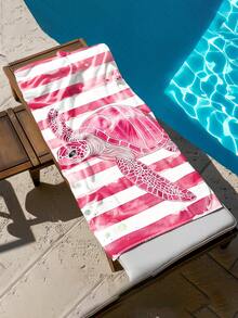 1 pezzo Asciugamano da spiaggia per bambini con tartaruga marina rosa e righe rosa/bianche, super morbido in microfibra extra large, altamente assorbente, adatto per viaggi, piscina, immersioni, surf, yoga, campeggio, disponibile in più misure, accessori da spiaggia - Multicolore - Visualizzare 9