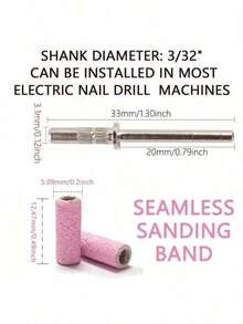 100pcs/Box Seamless Sanding Bands Kit: Pink Small Nail Art Grinding Sanding Bands With Bit, Grinding Nail Grinding, Nail Removal Sand Bands, Nail Grinding      180/      240 - 粉紅色 - 查看 5