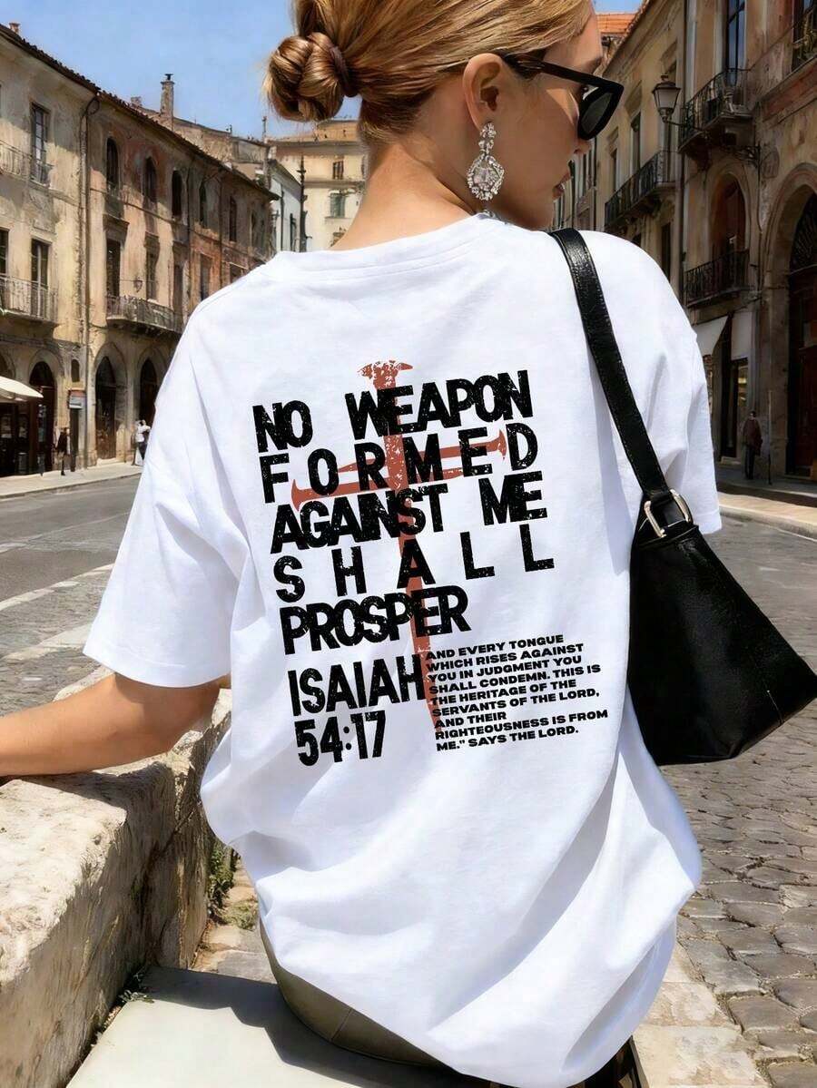 Minimalist. 100% Cotton. 1 Piece. New Women's Summer T-Shirt With Cross-Letter Print, Casual, Holiday, Loose, Versatile, Crew Neck, Beige, Short Sleeve, Fashionable For Everyday Wear. Spring/Summer Top.