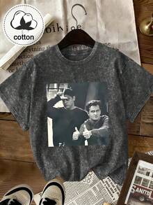 2026 Top d'été : T-shirt graphique vintage de l'émission TV "Friends" - "Je serai là pour toi" | Design rétro des années 90 de la sitcom | Esthétique "bootleg" plus size pour milléniaux | Streetwear décontracté en coton ample col rond noir - Noir - Voir 7