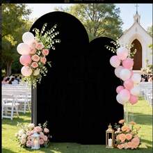 1pc Black Arch Decor Cover, Suitable For Birthday Party, Wedding, Graduation Ceremony Decoration (Cover Only, No Frame) - Black 1pc - View 4