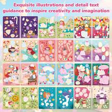 beartale Princess Finger Painting Coloring Book Set, 30 Pages DIY Art Craft With 7-Color Ink Pad, Montessori Toys, Kids Arts & Crafts Supplies, Cute Graffiti Painting Paper Book, Fun Travel Games, Back To School, Birthday Gift Toys For Girls Boys - Multicolor - View 5