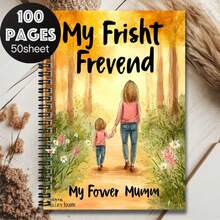 100-Page Spiral Bound Notebook With Warm Mother-Daughter Illustration Cover, Suitable For Work, Study, School Notes, Graduation & Birthday Gift, Diary, Daily Planner - H - View 6