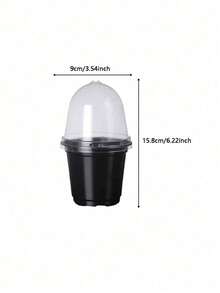 10pcs Transparent Plastic Plant Nursery Pots With Humidity Dome, 5/4/3.5 Inch Waterproof Indoor Gardening Flower Pots - One Size Fits All - View 3