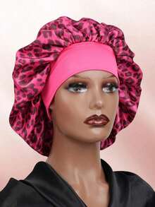 7cm Wide Elastic Fabric Sleeping Hat Wig Cap - Màu Hồng Tươi - Xem 7