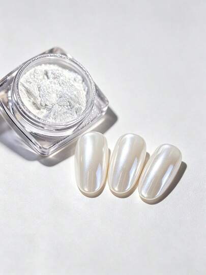 Ice Transparent Pearl White Magic Mirror Powder, Mermaid Shell Pearl Luster, Nail Art Aurora Powder