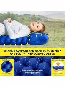 Ultra-Lightweight Inflatable Camping Mat, Sleeping Pad With Built-In Pump And Pillow - Perfect For Camping, Outdoor, Beach, Hiking, Adventure. Inflatable Beach Bed, Pool. Great Gift For Friends - A - View 8