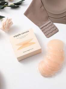 一包 10 个可重复使用的硅胶乳贴，隐形粘性胸垫，防水无缝乳晕贴片，装在收纳盒中，适用于连衣裙、泳衣和露颈上衣。 - 彩色 - 查看 14