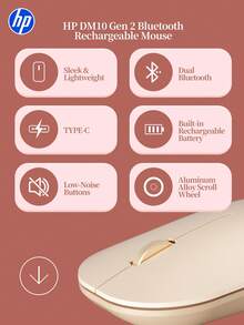 HP Brand Wireless Mouse, Bluetooth Rechargeable Dual-Mode Silent Mouse Suitable For IPad, Tablet, Mac, Apple, Portable Design, Suitable For Gifts And Office Use - View 3