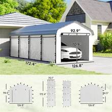 Car Shed Side Wall Panel, Replace Side Wall Cover, White (Only Replace Car Shed Side Wall) - White - View 6
