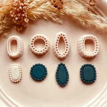 1 Set Minimalist Round Bead Polymer Clay Earring Mold, Suitable For Handmade Jewelry, Brooch And Pendant - High Precision Cutting Tool, Create Unique Accessories, Clay Earring Mold For Earring Jewelry Craft Making - Apricot - View 1