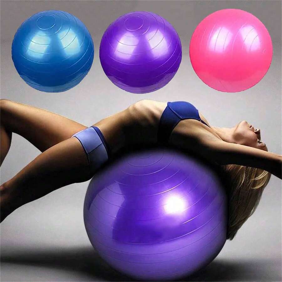 1pc Thick Anti-Burst Yoga Ball, Pilates Fitness Ball, Sensory Integration & Balance Training - Multicolor - View 1