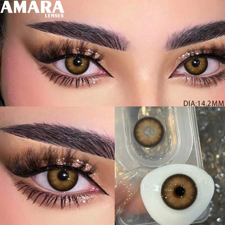AMARA 1對 灰色藍色 14.5mm 棕灰色色調萬聖節服裝