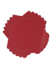 20pcs/40pcs/60pcs 2-Ply Soft Bordeaux Red Napkins, Unfolded Size 31.8cm*31.8cm, For One-Time Party Lunch, Guest Towels, Decorative Paper, Birthday Decoration, Wedding Anniversary, Graduation Party Decor - Bordeaux Red - View 2