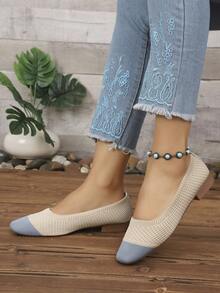Zapatos de mujer de moda premium, estilo de comisión al aire libre con bloques de color, transpirables, mocasines planos, slip-on amigables, suela y superficie suaves, versátiles para primavera/verano, nuevos lanzamientos, tallas anchas y extra grandes, adecuados para bailar y vacaciones - Milán - Ver 3