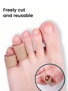 4 buah Pelindung Kaki Musim Panas dari Serat yang Dapat Dipotong, Silikon Anti-Gesekan, Bernapas, Menyerap Keringat, Transparan, Aksesori Sepatu Hak Tinggi & Sepatu Bot, Cocok untuk Sandal dan Sandal Kaki Lebar, Perlengkapan Perjalanan Penting - Krem - View 7