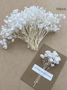 25/50/100/150/300pcs Mini Baby's Breath And Other Artificial Flowers - For Arts And Crafts, Hair Accessories, Wedding Wreaths, Table Flowers, Home Decor, Etc. - White - View 9