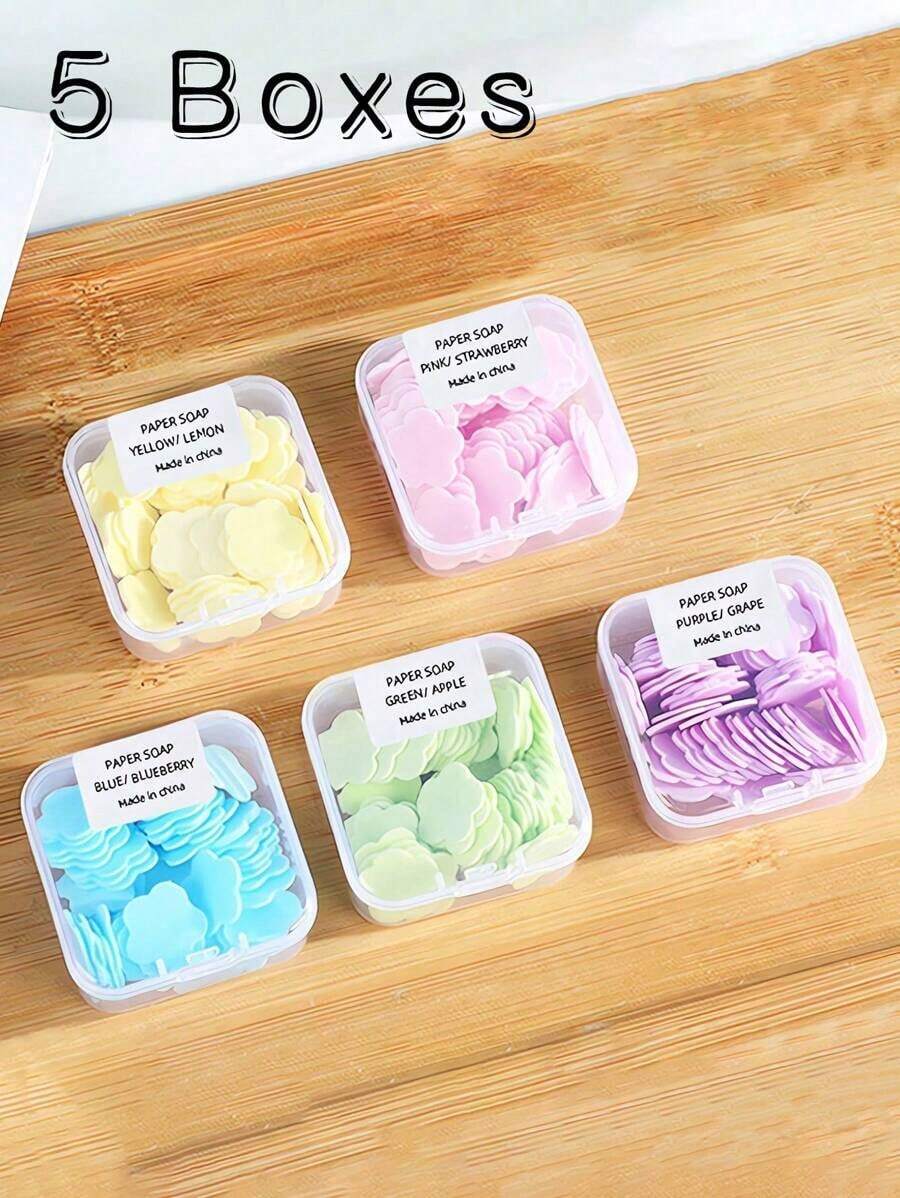 Portable Disposable Soap Tablets Outdoor Travel Hand Wash Antibacterial Soap Paper Petal Hand Wash Tablets Lasting Fragrance Beach Vacation Travel Back To School Fashion Man And Woman Must-Have Outdoor Camping Travel Fishing Mini Foot Soap - Multicolor - View 1