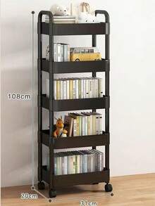 Un carrito de almacenamiento de plástico de cinco capas con barandillas y 4 ruedas, que ahorra espacio y es un regalo discreto que no ocupa mucho espacio. Es fácil de montar y desmontar. - Multicolor - Ver 14