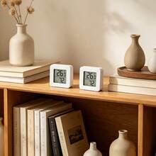 1/2/3/4个装迷你室内温湿度计，液晶数字温湿度计，适用于室内 - 精准温湿度监测，电池供电，安装简便，白色（仅摄氏度），室内气候监测 | 现代美学设计 | 简约白色外壳 - 白色 - 查看 4