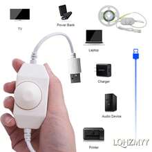 LQHZMYY 1pc LED Light Strip With Rotary Switch, COB Light Strip With Adjustable Brightness, Low Voltage 5V With USB Interface, Self-Adhesive Backing, Cuttable And Flexible, Suitable For Mirror, TV Background, Stairs, Kitchen, Bathroom Dimming, DIY Photo Frame, Surprise Gift For Girlfriend - Warm white light - View 4