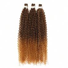 3 pièces/paquet Mèches bouclées de 26/28 pouces de haute qualité, extensions de cheveux synthétiques bouclés crépus. Couleurs : noir, brun, brun foncé, dégradé brun. Cheveux longs bouclés Jerry. Avec tissage en soie glacée organique pour une utilisation quotidienne et une tenue glamour pour les fêtes - Multicolore - Voir 16