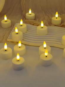 Set da 6/12/24 pezzi di candele a LED senza fiamma con effetto tremolante, telecomando e timer (2H/4H/6H/8H), adatte per decorazione domestica, tavolo da pranzo, giardino, San Valentino, matrimonio, compleanno, vacanze, feste, regali - Bianco - Visualizzare 6