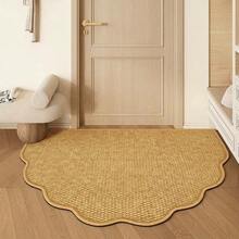 1pc Half-Circle Wavy Pineapple Ring Entryway Mat, Friction Resistant Doormat, Brown Faux Jute Rug, Half-Circle Bathroom Mat, Thickened Pineapple Ring Rug, Washable Mat, Outdoor Rug, Kitchen Carpet, Kitchen Mat, Kitchen Rug, Doormat, Small Rug, Carpet, Runner Rug, Floor Mat, Area Rug, Outdoor Mat, Home Decor, Area Carpet, Bedroom Rug, Autumn/Winter Rug, Washable Carpet - Multicolor - View 5