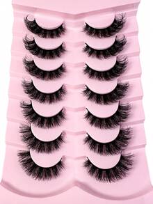 7 cặp mi giả Nga DD Curl, dày, cong và mềm mại, tạo hiệu ứng trang điểm mắt mèo, mi giả 8D dày dặn tinh tế, làm nổi bật đường viền mắt, kéo dài hàng mi, tạo nên lớp trang điểm tinh tế. - màu đen - Xem 2