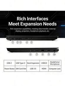 Lenovo Used ThinkPad L13, I5-10210, 8GB RAM, 256GB SSD, 13.3-Inch FHD Screen, Quad-Core Eight-Thread Processor, 14-Hour Battery Life, 95% New, Lightweight Business, Office, Programming, And Student Laptop (Power Adapter Not Included). - Black - View 3