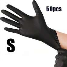 Găng tay nitrile đen dùng một lần, không bột, không latex, găng tay lao động chịu lực cao, găng tay bảo hộ đa năng dùng cho việc dọn dẹp, nhà bếp, xăm hình, nhuộm tóc. - 50 cái - Xem 10