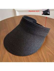 3/1pc Adjustable Raffia Hat, Unisex UV Protection Foldable Wide Brim Sun Hat, Casual Versatile Bohemian Retro Elegant Style, Spring/Summer Raffia Sun Hat, Khaki - Multicolor - View 14