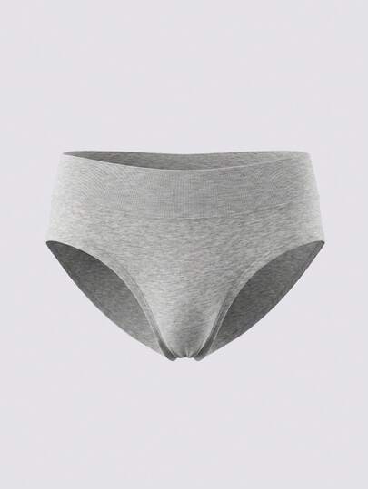 Women's Minimalist Solid Color Comfortable Cotton Mid-Rise Briefs