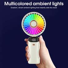 1200mAh Mini ventilador portátil plegable de cuello con base y pantalla LED, regalo - N20 - Ver 10
