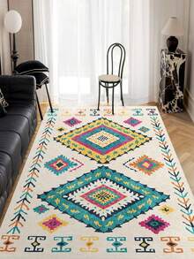 Modern Round Washable Non-Slip Area Rug – Thin Soft Living Room Carpet, Kitchen Rug & Runner, Home Decor Rug - Creamy White - View 3