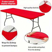 BRISCOES HOMEWARE Stretchable Polyester Tablecloth - Washable, Wrinkle-Resistant Rectangular Cover For Dining & Kitchen Parties - 彩色 - 查看 5