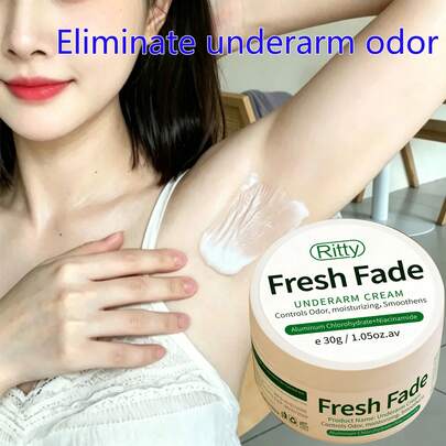 RITTY 30g Crema refrescante y perfumada para axilas, que contiene niacinamida y cloruro de sodio - Ligera y suave, apta para piel sensible, con efecto desodorante, hidratación diaria, cuidado corporal, limpieza de la piel, reducción de la pigmentación, aroma agradable