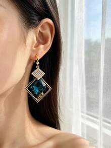 1 par de pendientes geométricos clásicos, de estilo europeo y americano, a la moda y versátiles - Multicolor - Ver 1