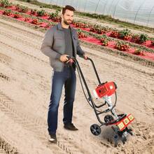 Mini Tiller 52cc 2 Stroke Tilling Tool Tiller Cultivator Garden Tiller For Lawn/Gardening/Soil Cultivation - C - View 1