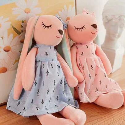 BLUESLEMON 可爱长耳兔毛绒玩偶，复活节兔子毛绒玩偶，穿着裙子的可爱兔子玩偶，柔软毛绒动物玩偶，可爱生日装饰礼物