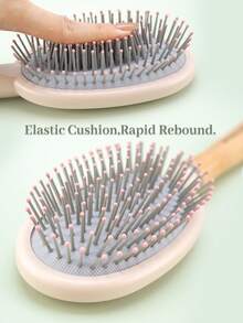 1pc Wooden Handle Air Cushion Massage Comb, Anti-Static Hair Brush, Suitable For Curly, Straight, Wavy Hair, Moisturizing Hair Care Brush, Curling Comb, Straightening Comb, Women Hair Brush, Hairstyling, Travel, Hair Care Products, Hairstyling Tools, Hair Accessories, Hairstylist, Hair Salon, Hairstyling Equipment - Multicolor - View 9
