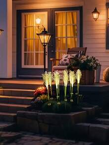 Solar Rattan Lamp, LED Solar Powered Garden Pathway Lights, Warm Light Outdoor Landscape Decor Lights, Suitable For Yard, Patio, Lawn, Trail, Holiday Decoration - One Size Fits All - View 7