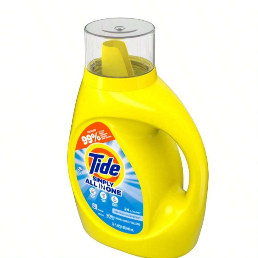 Tide Simply Liquid Laundry Detergent, Refreshing Breeze, 32 Fl Oz (24 Loads) – Everyday Cleaning Solution - Detergent - View 1