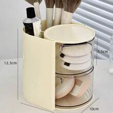 Rotating Makeup Brush Holder & Jewelry Storage Box With Dust-Proof Hairpin Compartment, Perfect For Organizing Necklaces, Earrings, Bracelets, Rings, Makeup Brushes, Hairpins, Hair Accessories And Daily Essentials, Multi-Functional Vanity Organizer, Desktop Storage Solution, Transparent Design For Easy Visibility, Bedroom Dresser Organization, Cosmetics Display Stand - Multicolor - View 18
