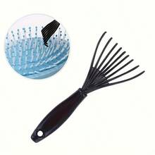 Cepillo de limpieza con mini peine de plástico incorporado, removedor de cabello, herramienta de limpieza con mango para el hogar, accesorio de belleza - A - Ver 2
