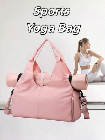 1pc Large Capacity Yoga Bag, Portable Sports Fitness Bag, Yoga Mat Dedicated Storage Bag, Dry & Wet Separation Yoga Bag, Multi-Functional Sports Backpack, Outdoor Yoga Travel Bag, Home Fitness Storage Bag, Wear-Resistant Waterproof Yoga Bag, Yoga Sports Bag With Shoe Compartment, Yoga Accessories Organizer Bag