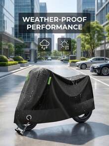 1pc Heavy Duty All-Weather Motorcycle Bicycle Cover, Waterproof Sunproof Cover With Anti-Theft Lock Hole & Reflective Strips, Universal Fit For Motorcycle, Moped, Bicycle, Electric Bike Outdoor Storage - Multicolor - View 6